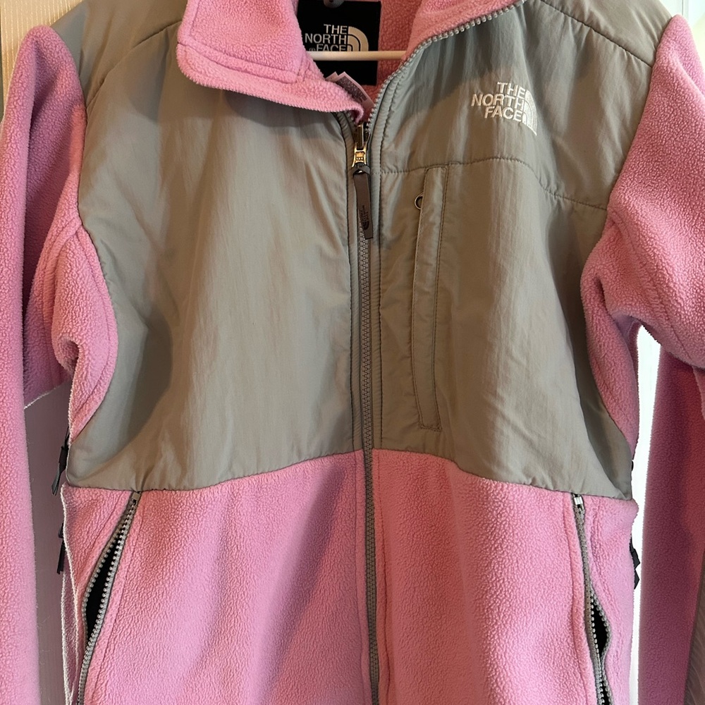 The North Face Pink and Gray Vest Weather-Resistant Fleece